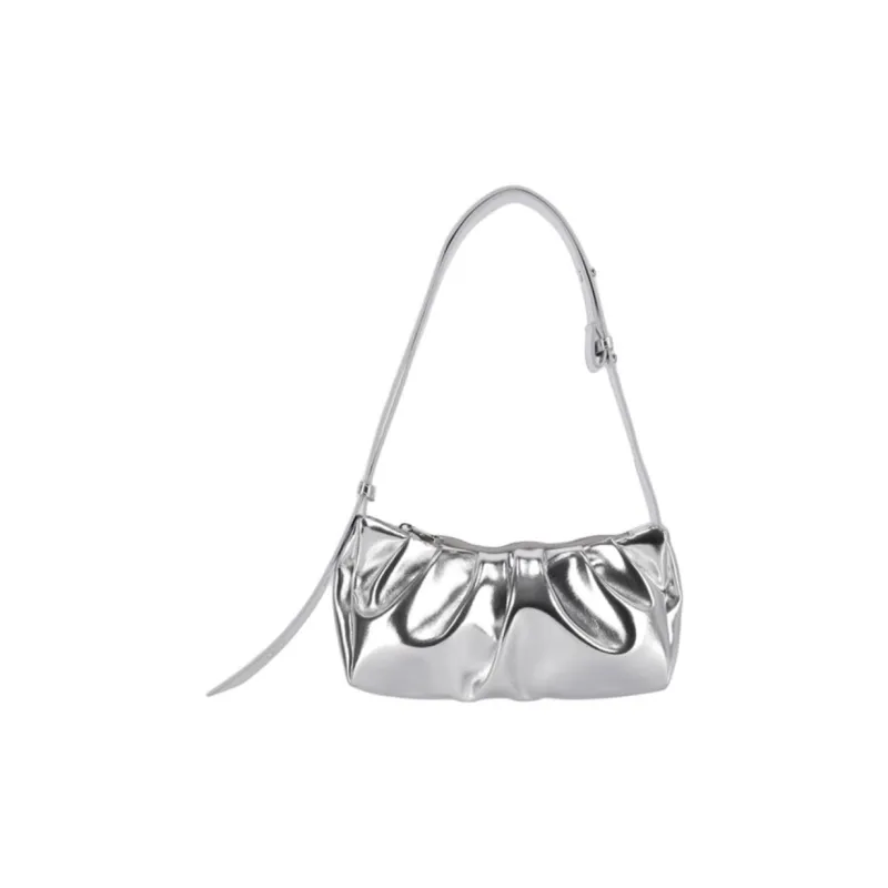 ALICE MARTHA Pure Vegan Leather Crossbody Bag Shoulder Bag Mini Women's Silver-0