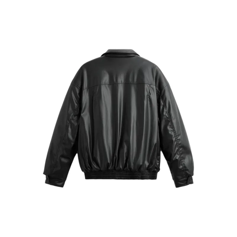 ZARA Leather Jacket Men's Black-1