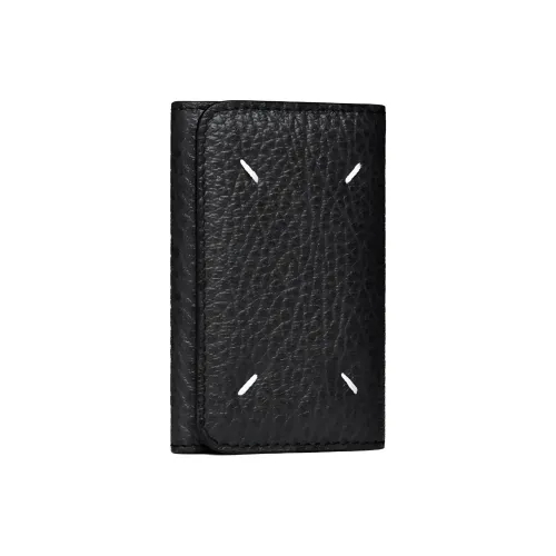 Maison Margiela Grained Cow Leather Key Pouch Women's Black