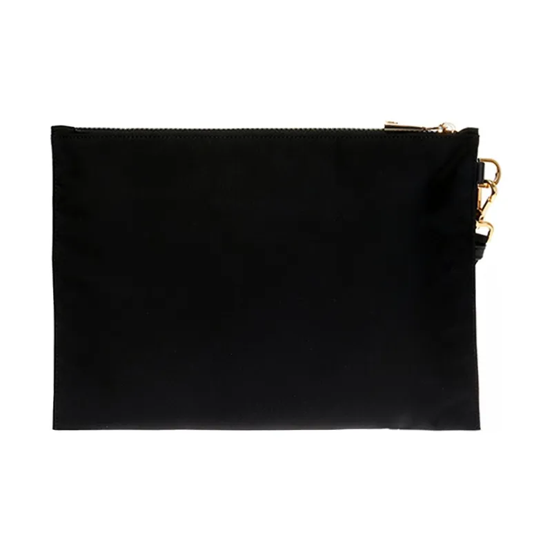 VERSACE Nylon Fabric Clutch Tubas Men's Black-1