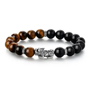ZOKS Tiger's Eye Stone Jade Bracelets Unisex