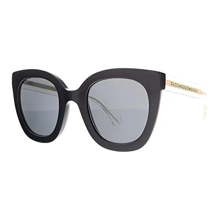 GUCCI Acetate Cat Eye Sunglasses Women's Black/Crystal-0