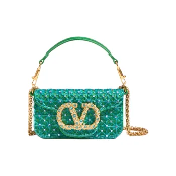 Valentino GARAVANI Cloud Pattern Fabric Shoulder Bag Crossbody Bag Handbag Small Size Women's Green