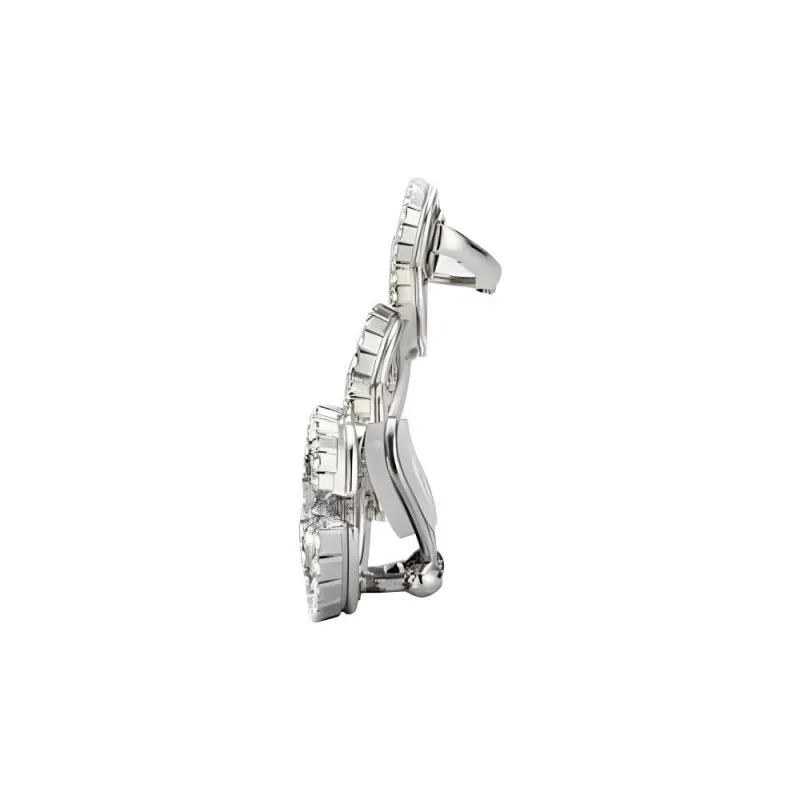 GUCCI Metal, Crystal Earrings Women's Silver-1