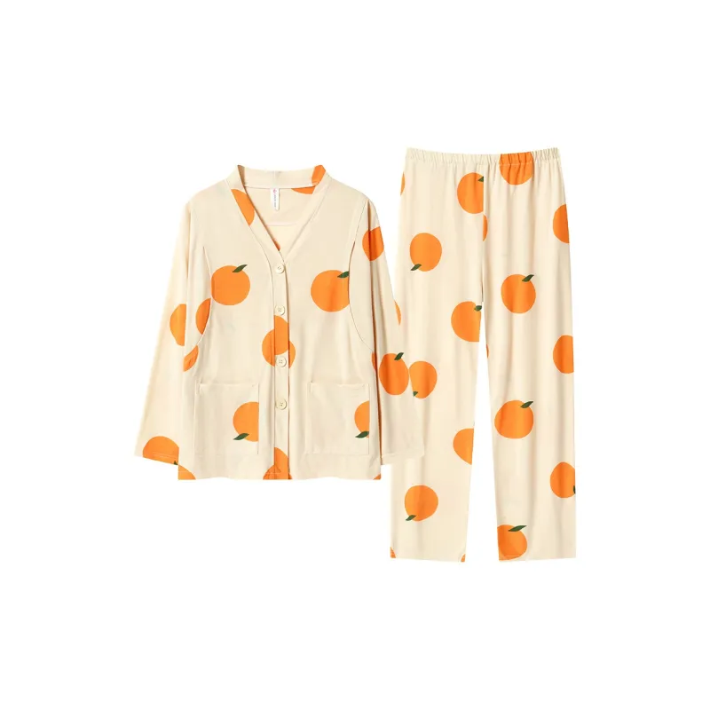 MADALLO Pajama Set Women's Yellow Orange-0