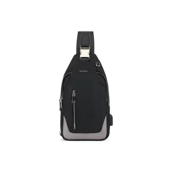 JEANSWEST Fabric Shoulder Bag Crossbody Bag Sling Bag Backpack Regular Men's Black