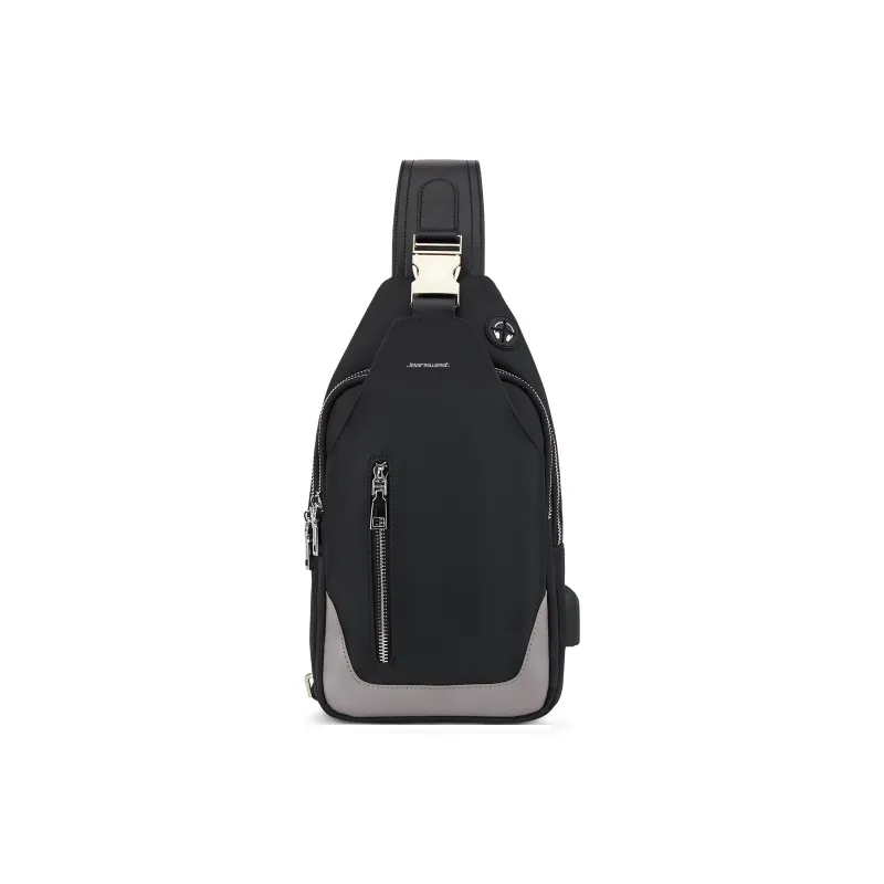 JEANSWEST Fabric Shoulder Bag Crossbody Bag Sling Bag Backpack Regular Men's Black-0