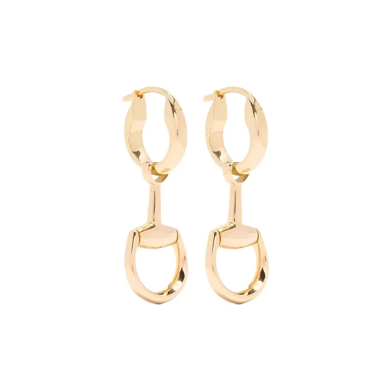 GUCCI 18kt Yellow Gold Horsebit Earrings-0