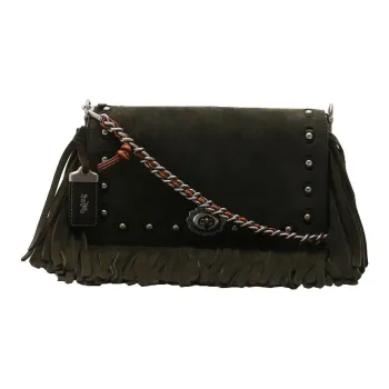 COACH Dinky Suede Crossbody Bag Shoulder Bag Small Size Women's Green
