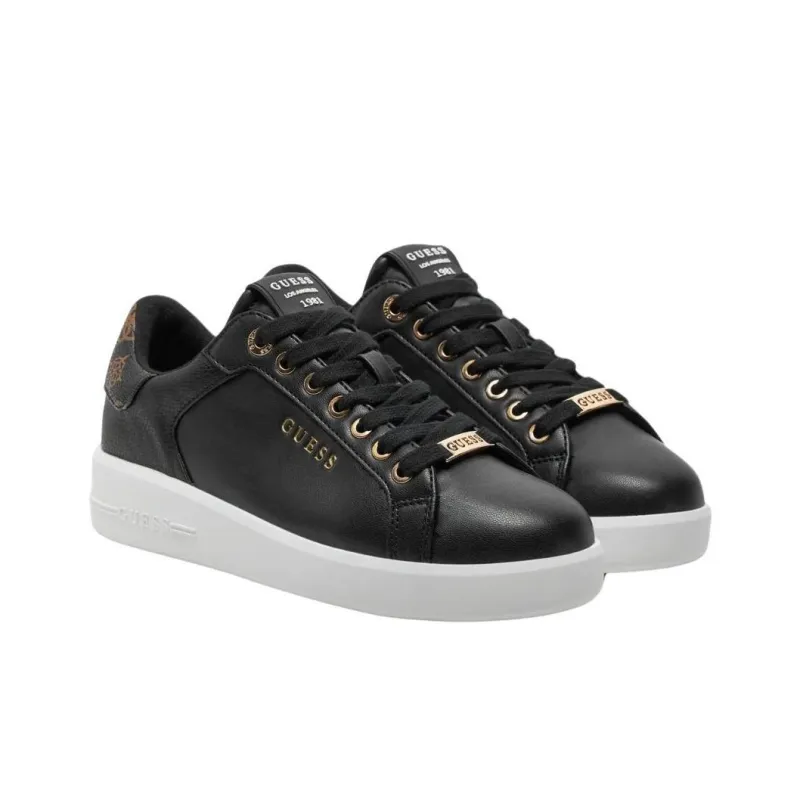 GUESS Roki Low Top Skateboard Shoes Women's Black Gold-2