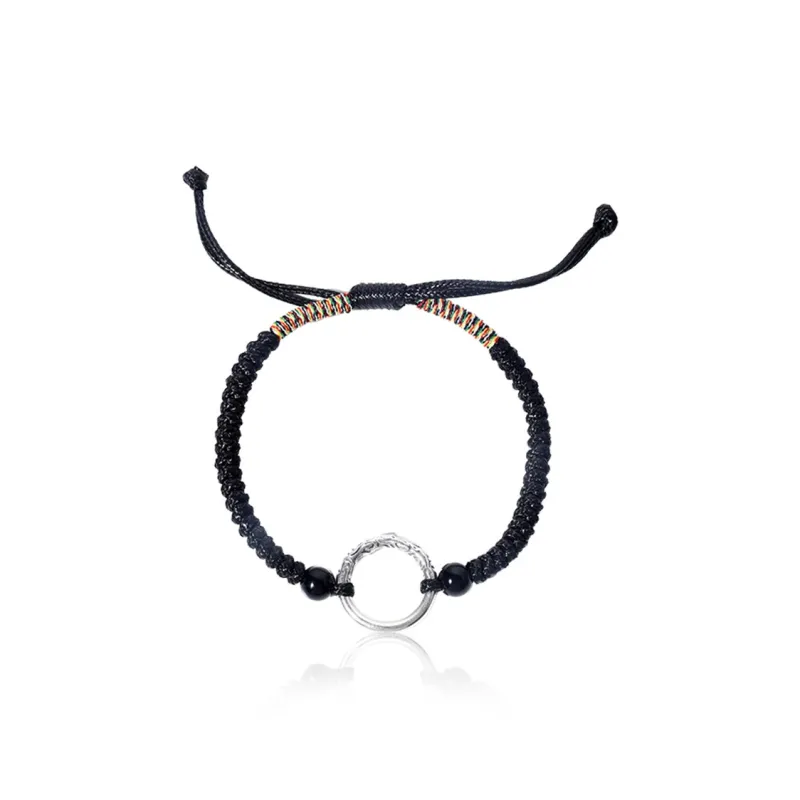 FOREVER MELODY 925 Sterling Silver Rope Bracelets Men's-0