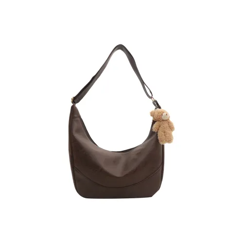 Meow In The Grass PU Dumpling Bag Shoulder Bag Women's Coffee/Brown/Black