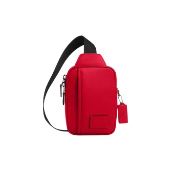 COACH Edge Smooth Calf Leather Shoulder Bag, Crossbody Bag, Sling Bag Mini Men's Red