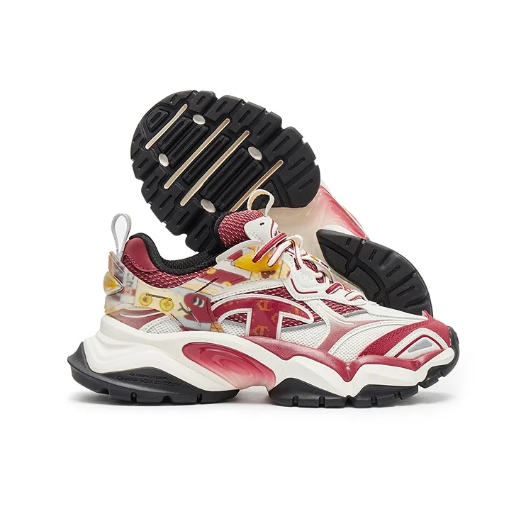 Champion Year Of The Snake Fang Shark Shoes Power Armor Low-Top Chunky Sneakers Men's Ash Red/Milk White-1