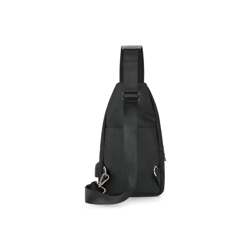 JEANSWEST Fabric Shoulder Bag Crossbody Bag Sling Bag Backpack Regular Men's Black-2