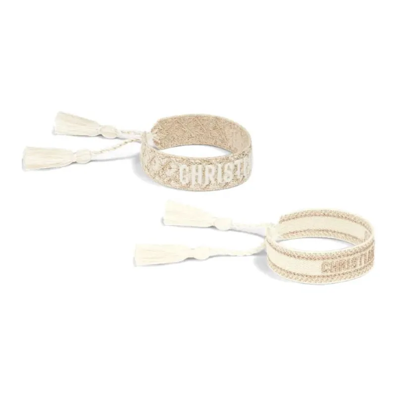 DIOR Cotton, Metal Bracelets Women's White-1