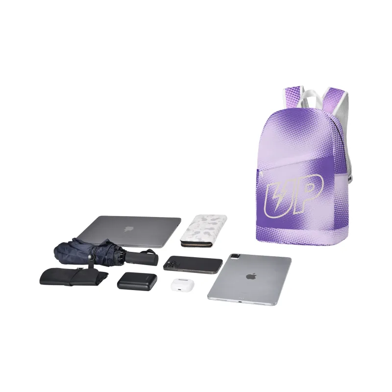 TURN UP Polyester Backpack Laptop Bag Unisex Purple-4