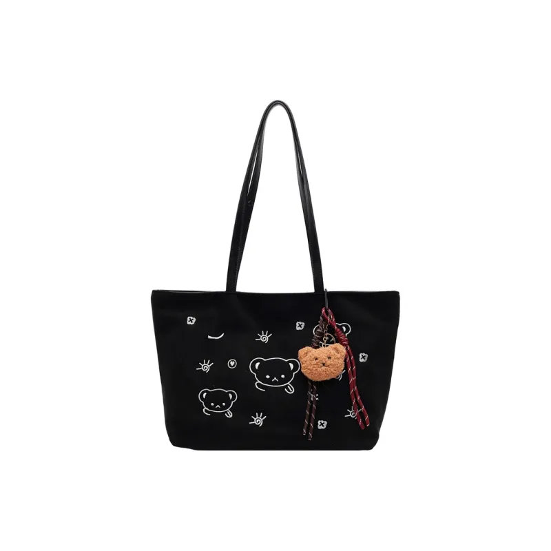 KARUISHA Suede Shoulder Bag Women's Black/Coffee/Brown-25