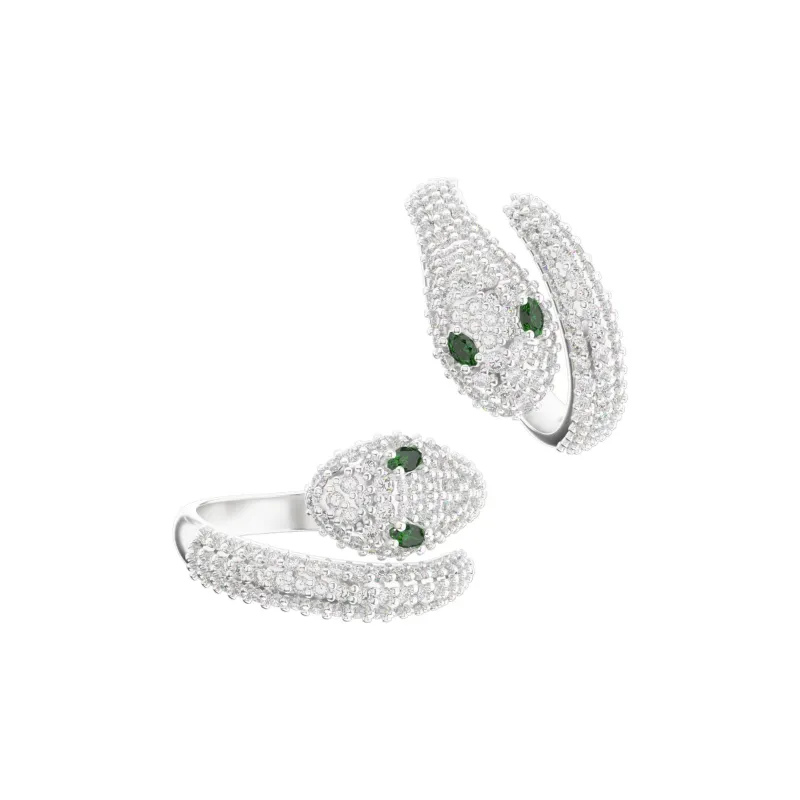ICEGANG White Gold Plated Copper Rings Unisex-1