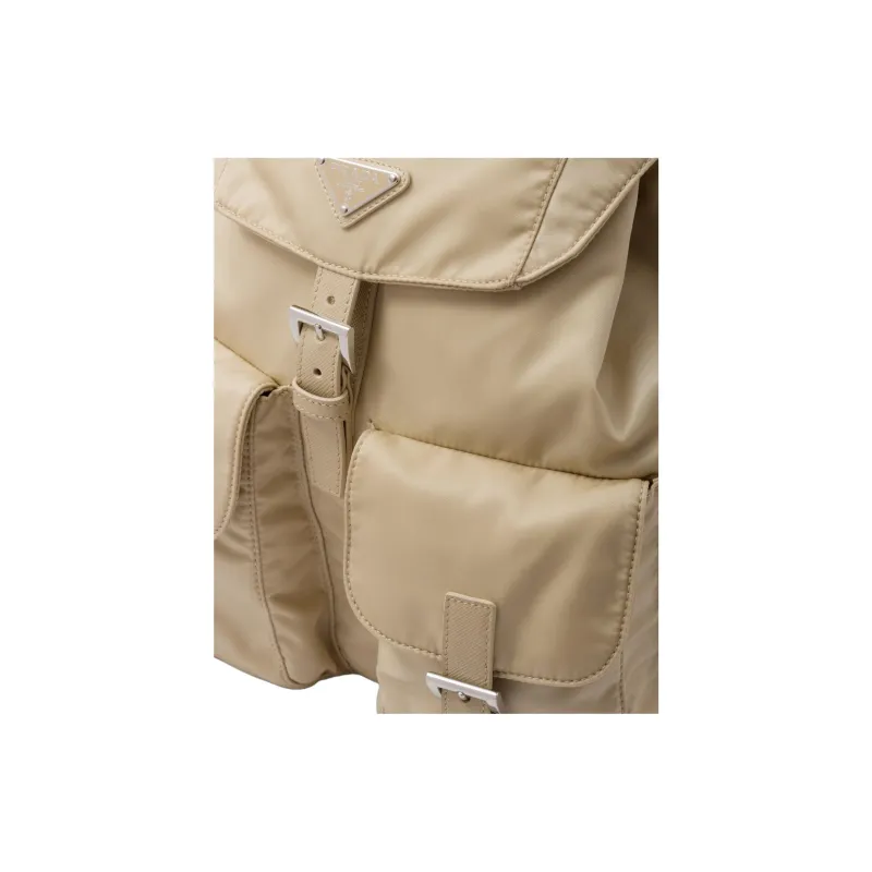 PRADA Re Nylon Fabric Backpack Medium Size Women's Desert Yellow-4