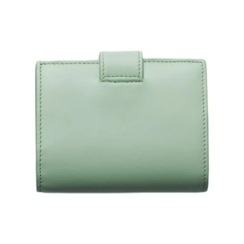 PRADA Cow Leather Wallet Small Size Women's Light Green-3