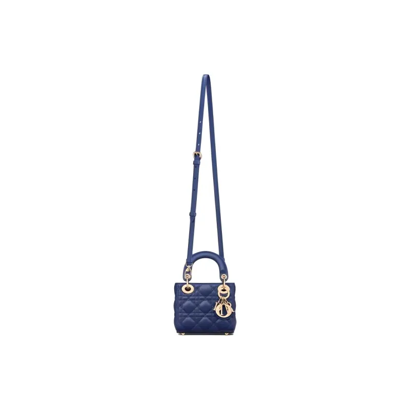 DIOR Lady Dior Sheepskin Daisie Bag Shoulder Bag Crossbody Bag Handbag Extra Mini Women's Purple-2