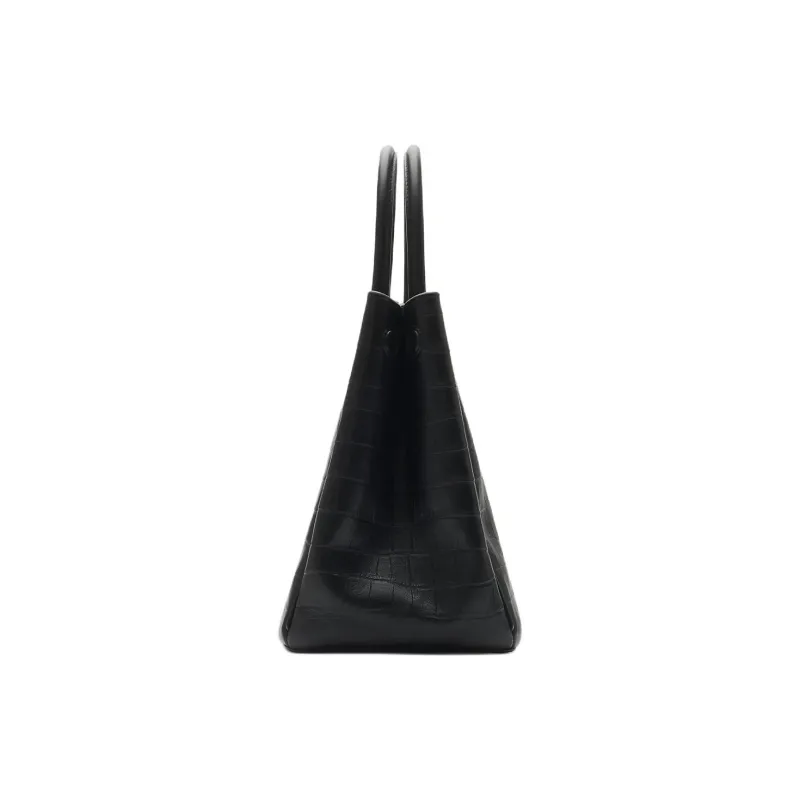 Burberry Lambskin Tote Bag Shopping Bag Shoulder Bag Crossbody Bag Handbag Medium Size Women's Black-1