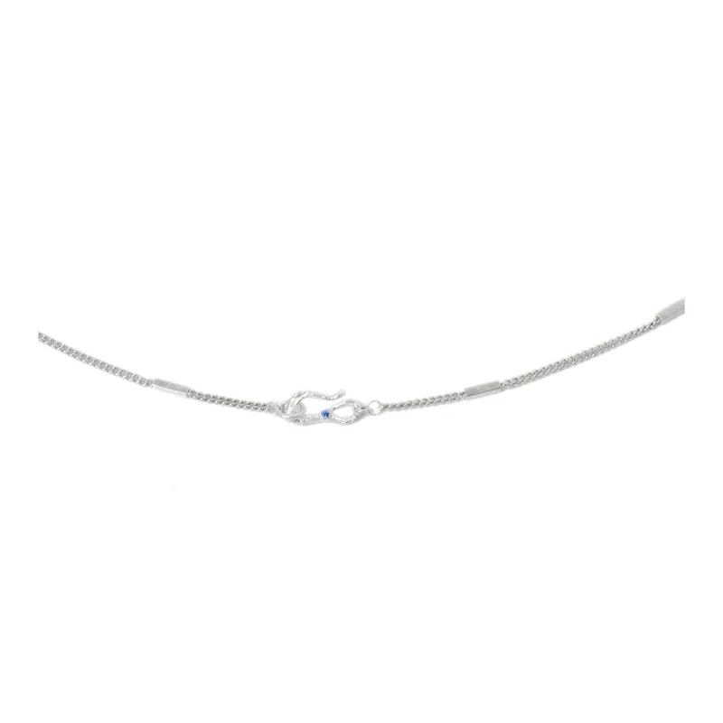 M.Wong 925 Sterling Silver Delicate Necklace Layering Necklace Plain Chain Collarbone Chain Women's-1