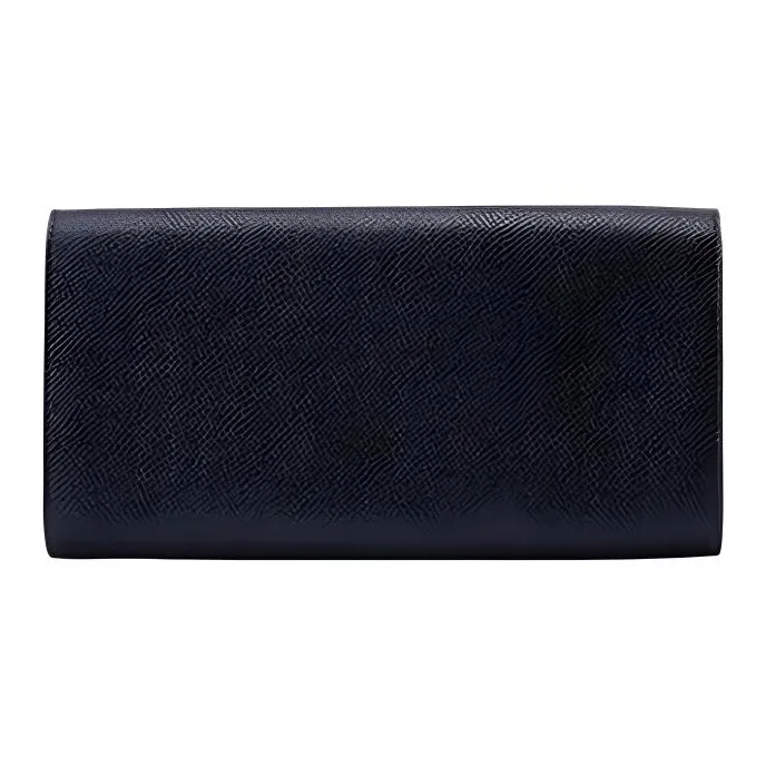 HONGU Split Cow Leather Wallet Regular Women's Pitch Black/Ecru-2