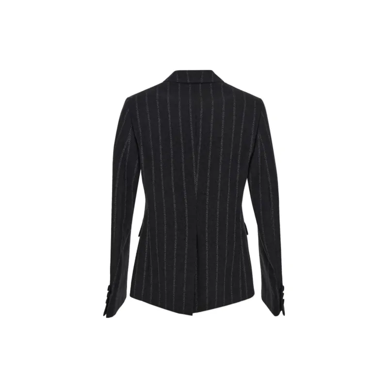 VERSACE Logo Printed Single Breasted Blazer-1