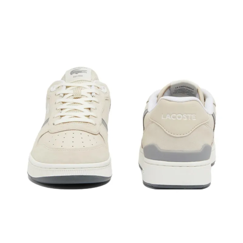 LACOSTE T Clip Set Low Top Skateboard Shoes Men's Beige Gray-3