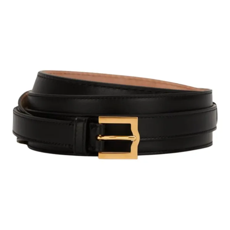 BALLY Cow Leather Leather Belts Women's Black Width 4.5cm-2