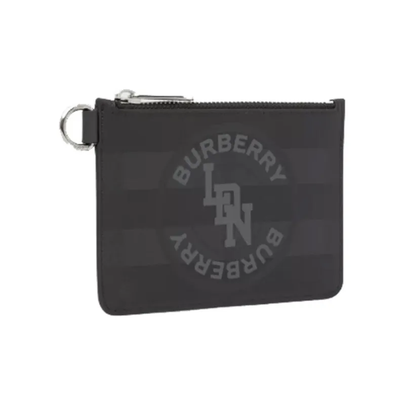 Burberry PVC Card Holder Coin Purse Men's Black-1