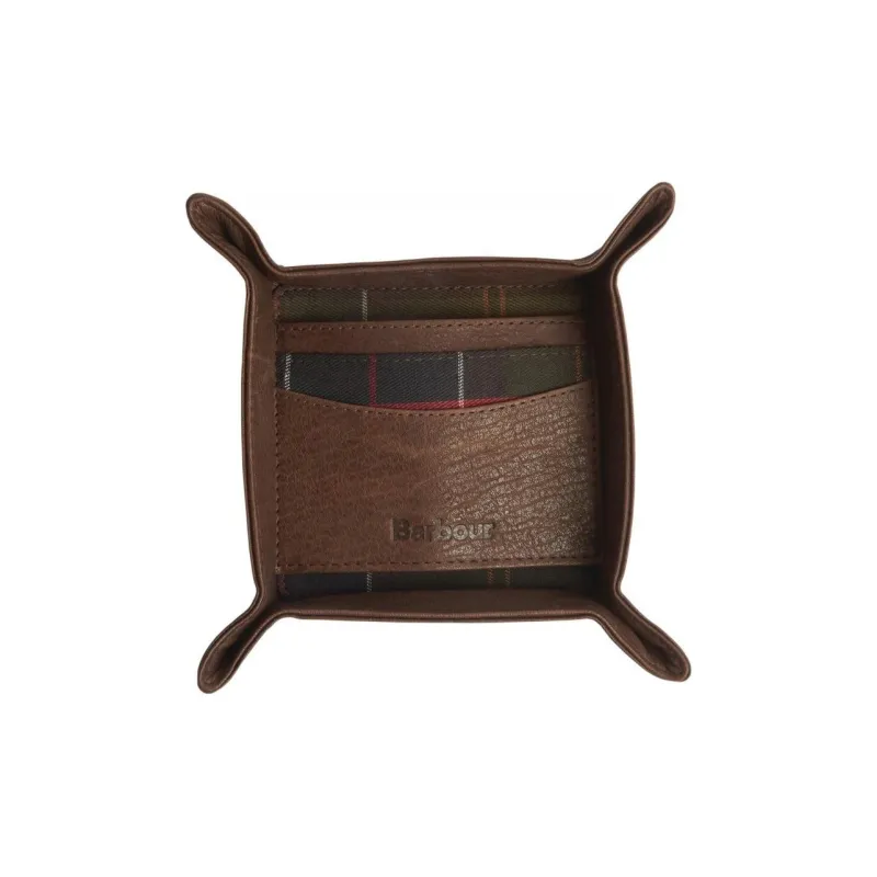 BARBOUR Leather Card Holder Combo Set Men's Brown-1