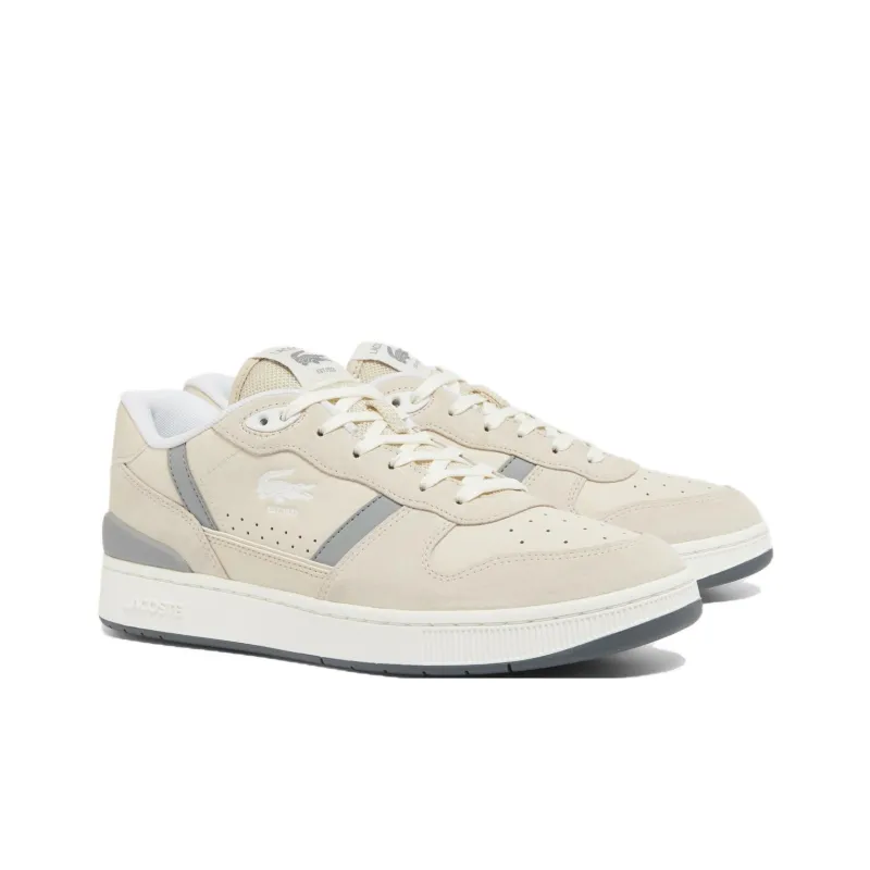 LACOSTE T Clip Set Low Top Skateboard Shoes Men's Beige Gray-1