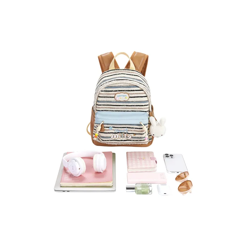 Miffy Fabric Backpack Large Size Women's Brown-6