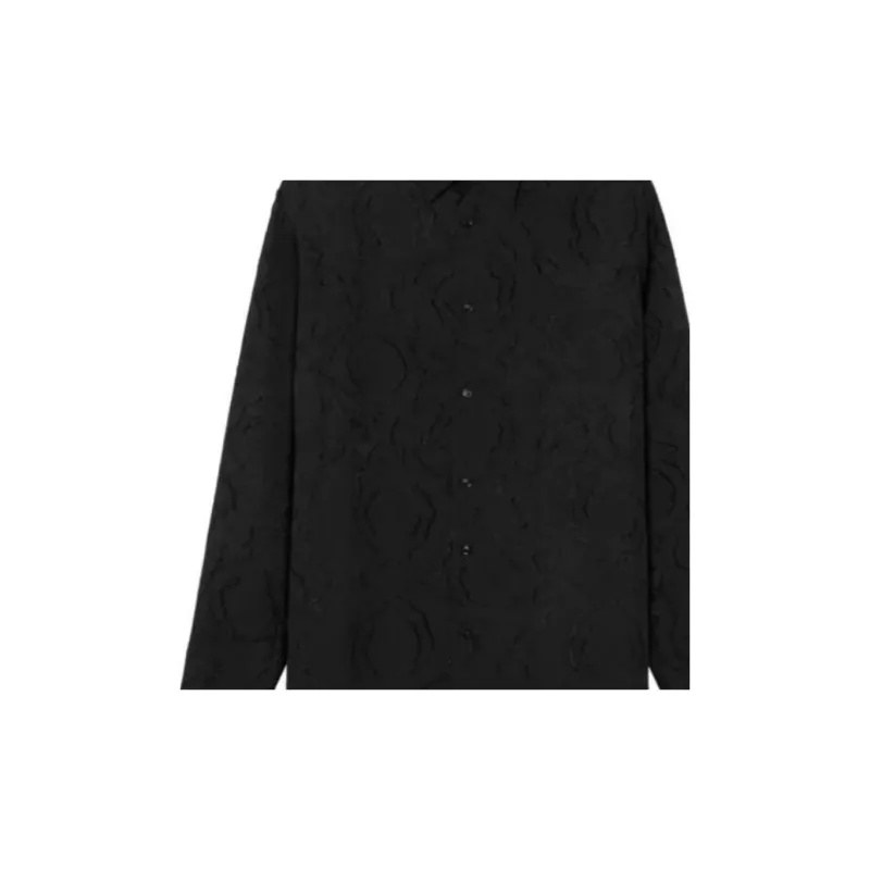 VERSACE Patterned Jacquard Long Sleeved Buttoned Shirt-5