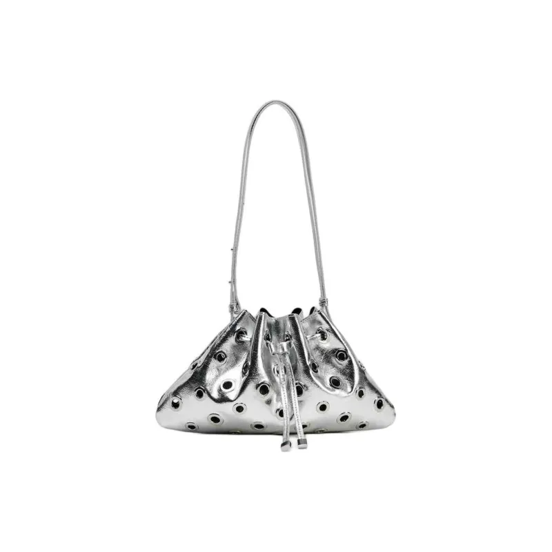 ZARA Polyurethane Crossbody Bag Shoulder Bag Mini Women's Silver-0
