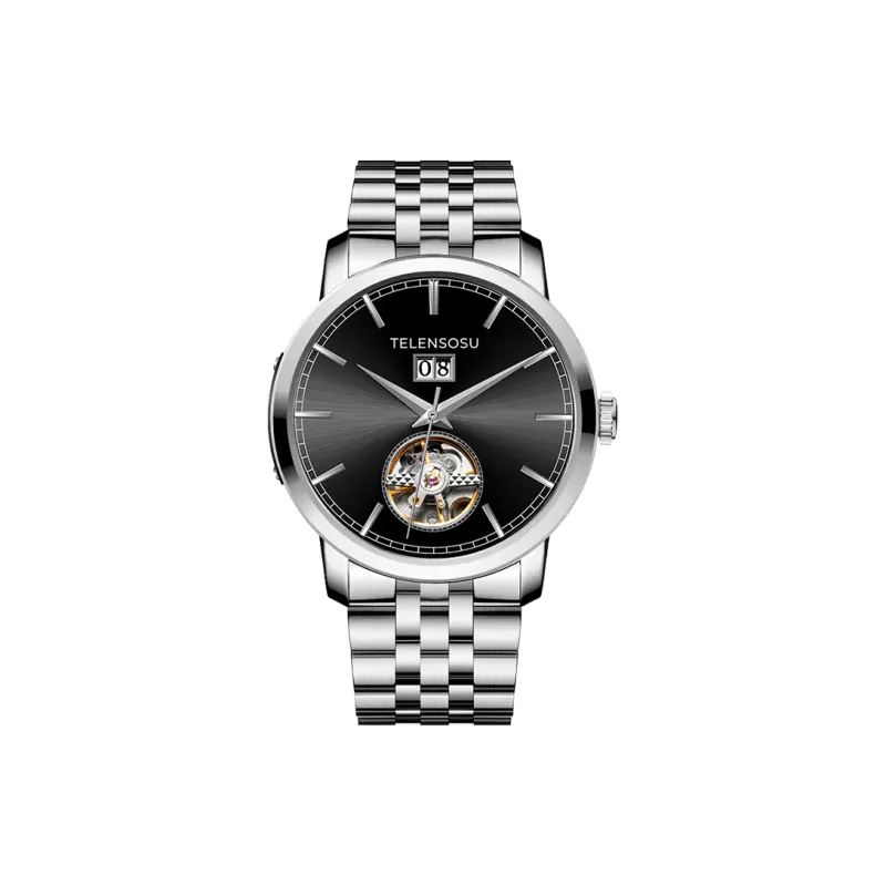 TELENSOSU Automatic Mechanical Movement Stainless Steel Watchband Watch Men's Watches Silver Dial-6