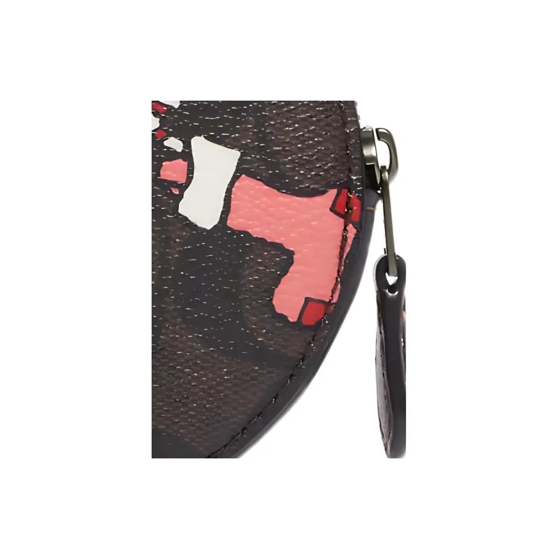COACH Peanuts Snoopy Collaboration Canvas With Leather Coin Purse Women's Brown & Black-2