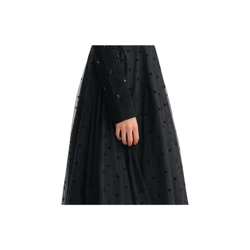 KARL LAGERFELD FW23 Casual Long Skirt Women's Black-3