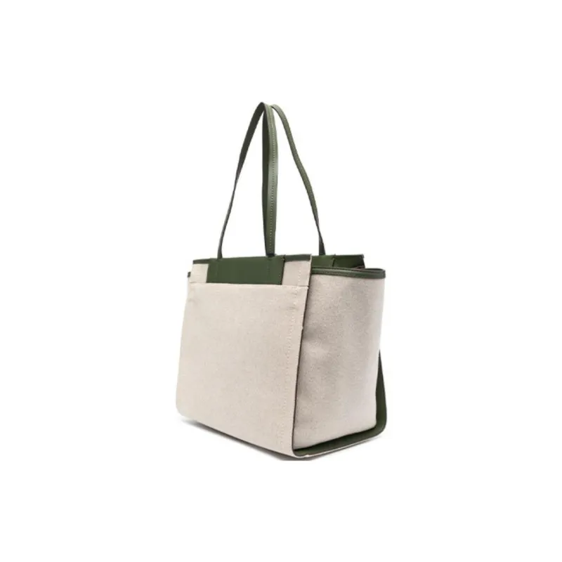 DKNY Cotton With Calfskin Tote Bag Shopping Bag Shoulder Bag Handbag Women's Olive Green-2