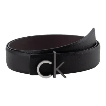 CALVIN KLEIN Cow Leather Leather Belts Men's Space Black/Earth Brown 3.5cm