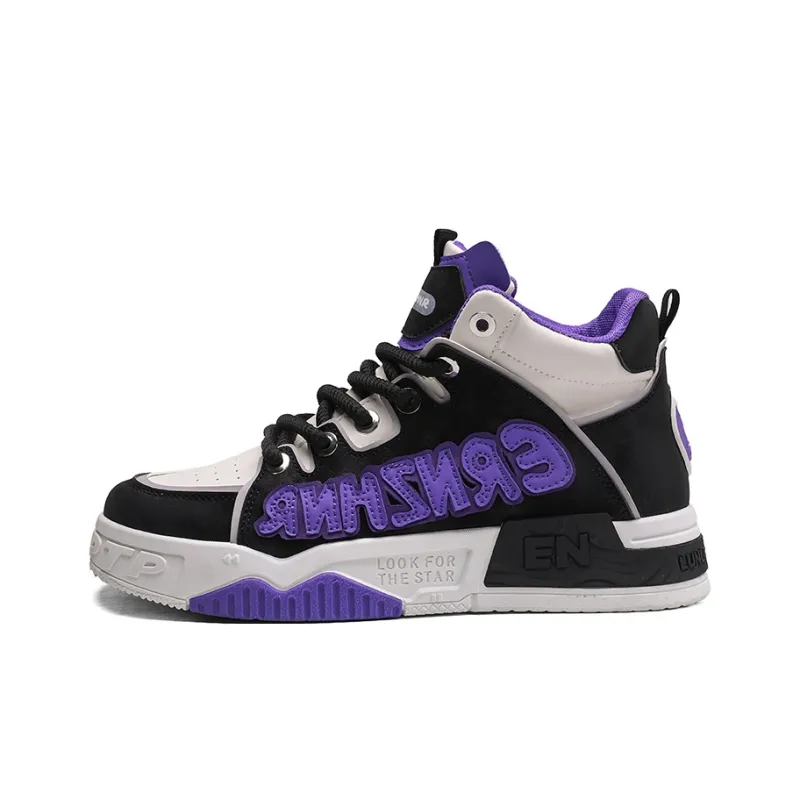 AD Anti-Slip And Wear-Resistant Height Increasing High-Top Skateboard Shoes Men's-3
