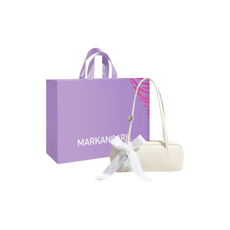 MARKANGARO Synthetic Leather Bowling Bag Shoulder Bag Women's Black/White/Pink-7