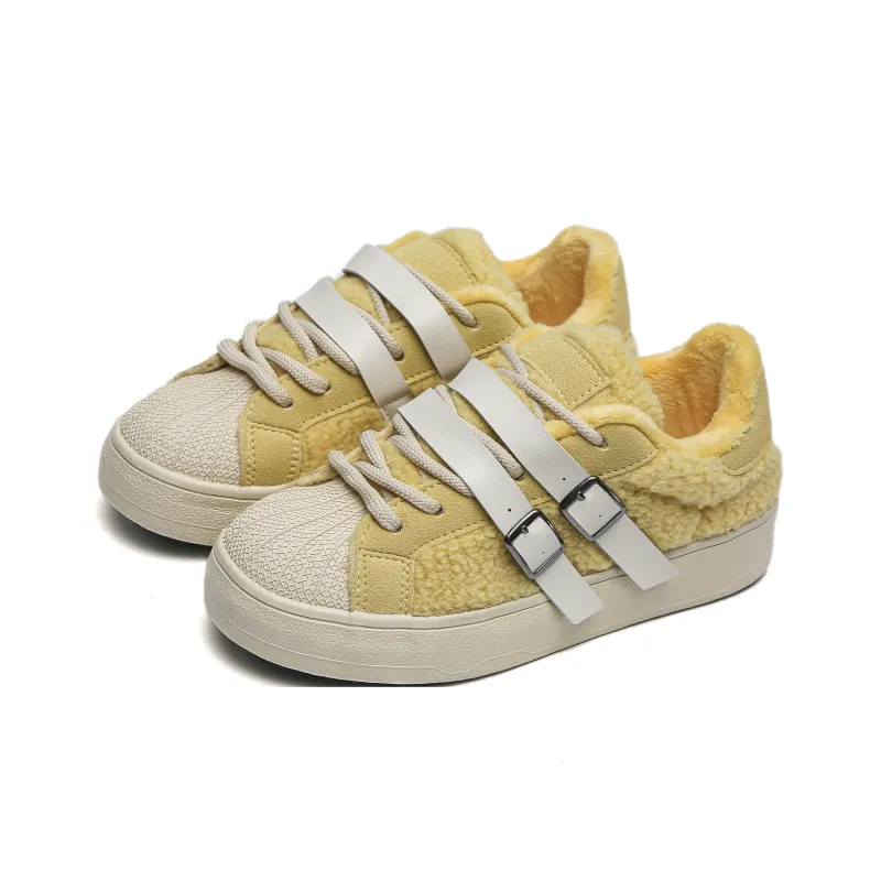 TUOPIN Anti-Slip Wear-Resistant Low-Top Skateboard Shoes Women's Blue Brown-9
