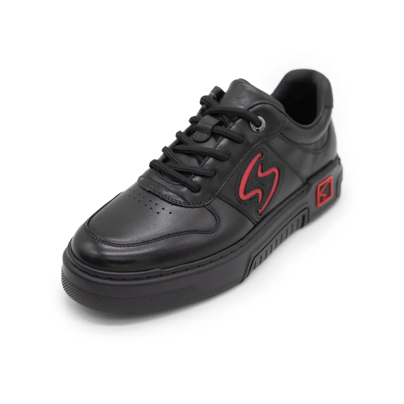 Satchi Anti Slip And Wear Resistant Lightweight Low Top Skateboard Shoes Men's Black-1