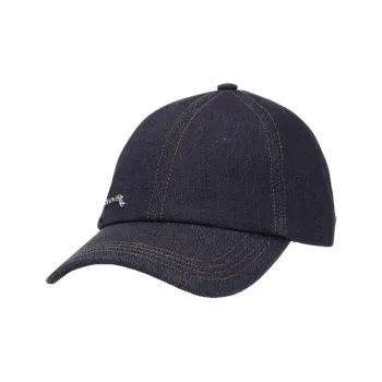 GANNI Logo Plaque Denim Baseball Cap