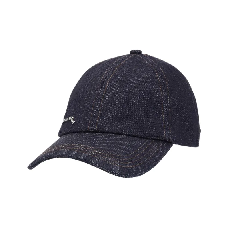 GANNI Logo Plaque Denim Baseball Cap-0
