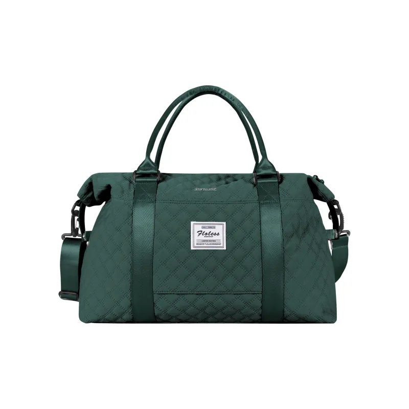 JEANSWEST Fabric Shoulder Bag Crossbody Bag Travel Bag Backpack Regular Unisex Cream Apricot/Dark Green-14